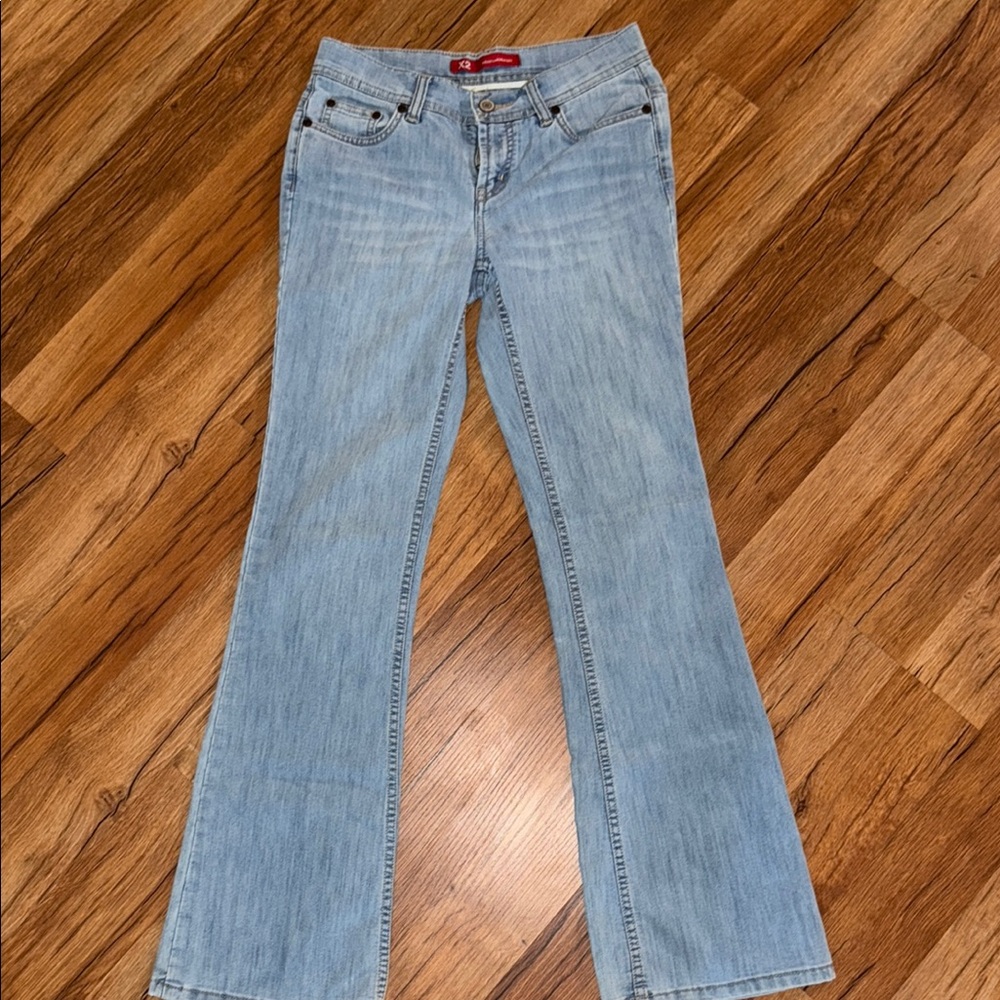 Express Blue Flare Wide Leg Jeans